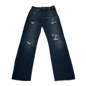 Point Sur by J.Crew High Rise Cropped Straight Jeans Women's 25 Raw Hem